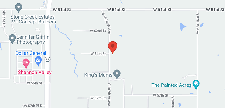 map of 5395 S 107th West Avenue